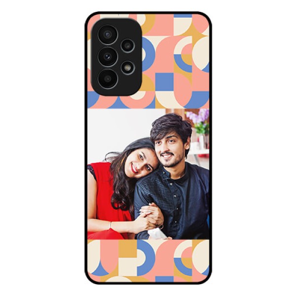 Galaxy A23 4G Photo Printing on Glass Case - Semi-circle Maze Pattern Design