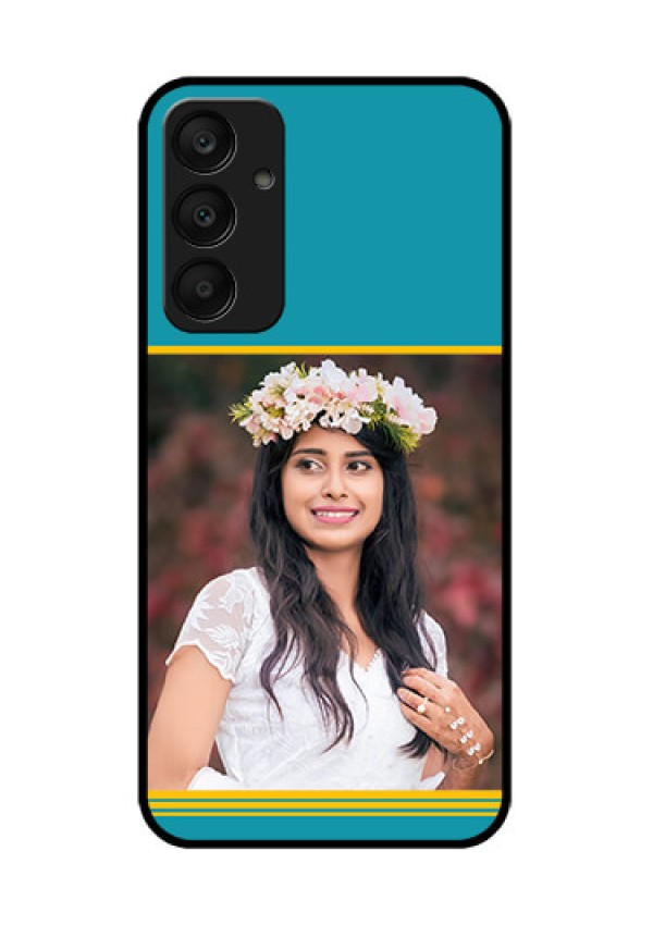 Samsung Galaxy A25 5G Custom Glass Phone Case - Yellow & Blue Design