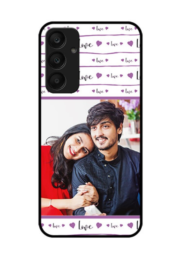 Samsung Galaxy A25 5G Custom Glass Phone Case - Couples Heart Design