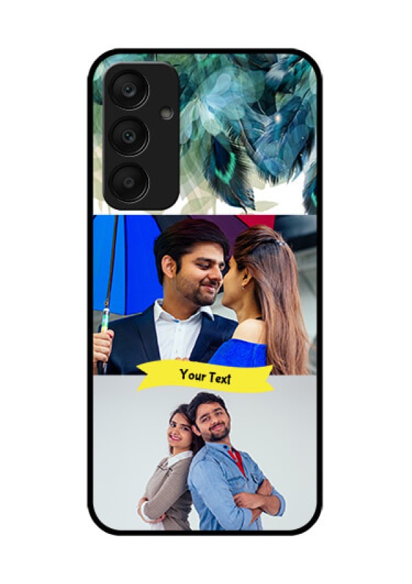 Samsung Galaxy A25 5G Custom Glass Phone Case - Image With Boho Peacock Feather Design