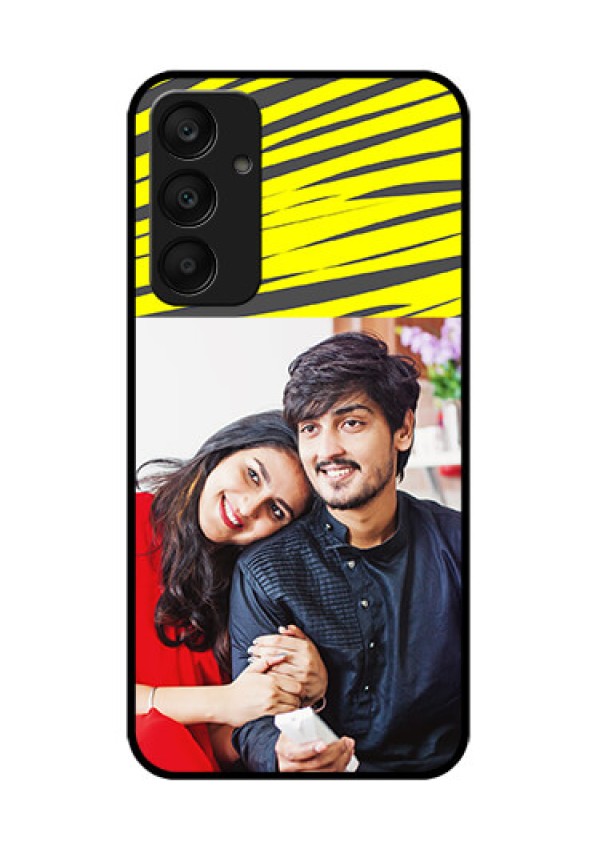 Samsung Galaxy A25 5G Custom Glass Phone Case - Yellow Abstract Design