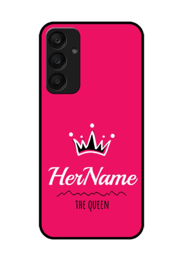 Samsung Galaxy A25 5G Custom Glass Phone Case - Queen With Name Design