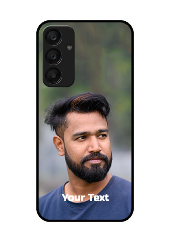 Samsung Galaxy A25 5G Custom Glass Phone Case - Photo With Text Design