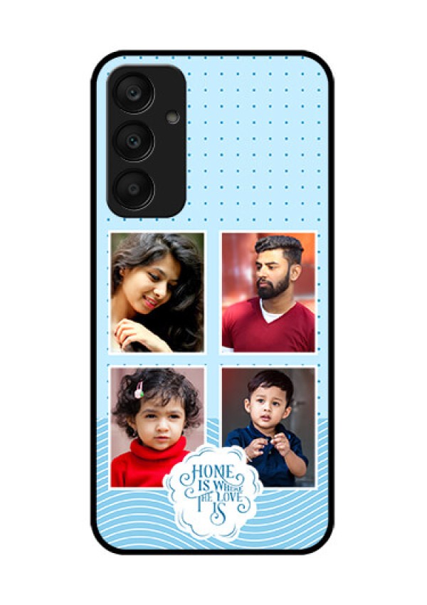 Samsung Galaxy A25 5G Custom Glass Phone Case - Cute Love Quote With 4 Pic Upload Design