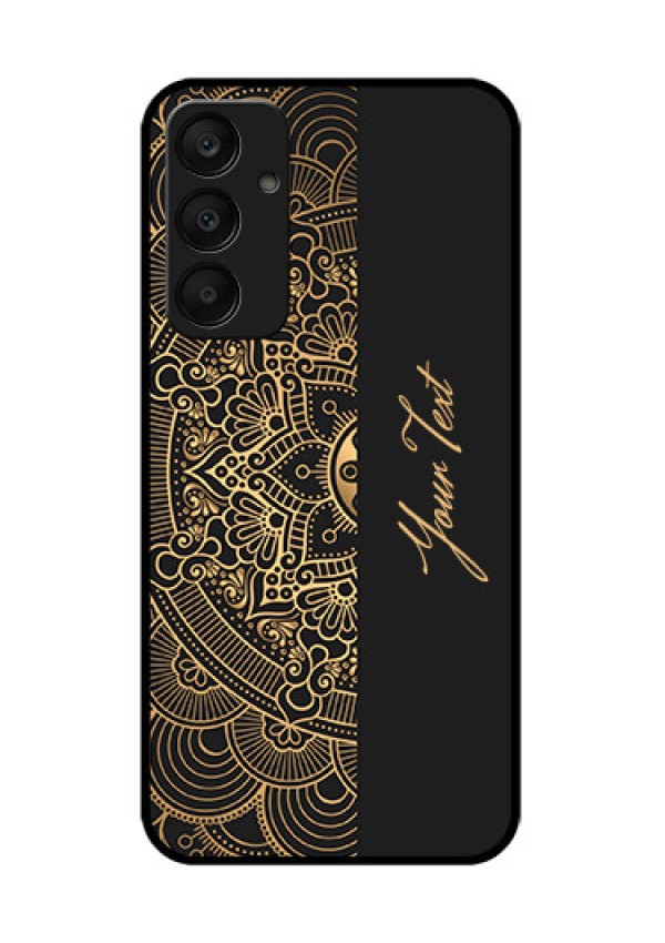 Samsung Galaxy A25 5G Custom Glass Phone Case - Mandala Art With Custom Text Design