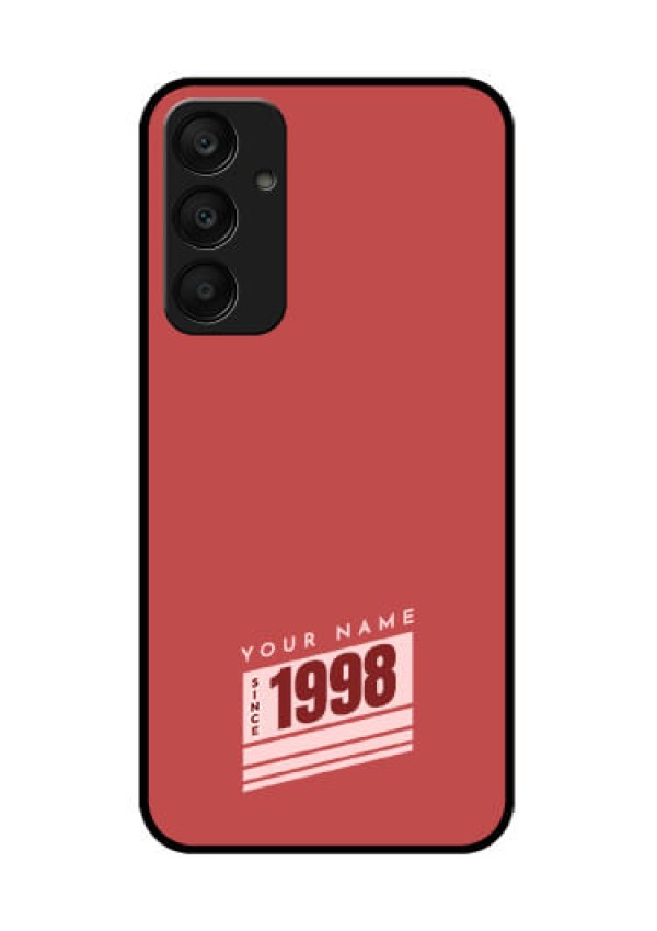 Samsung Galaxy A25 5G Custom Glass Phone Case - Red Custom Year Of Birth Design