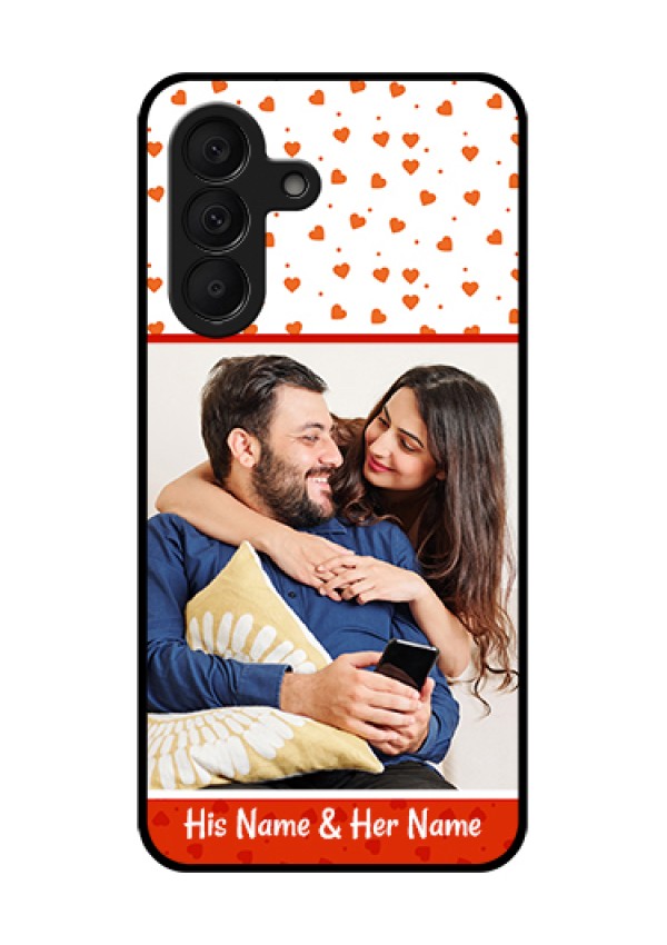 Samsung Galaxy A27 5G Custom Glass Phone Case - Orange Love Symbol Design