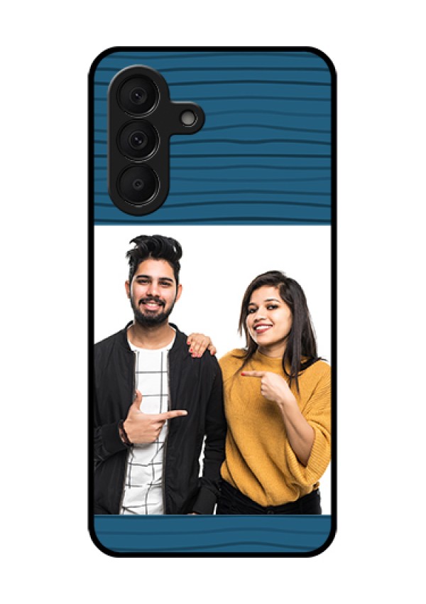 Samsung Galaxy A27 5G Custom Glass Phone Case - Blue Pattern Cover Design