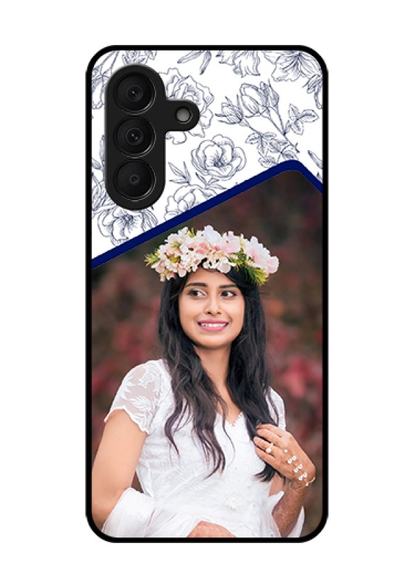 Samsung Galaxy A27 5G Custom Glass Phone Case - Classy Floral Design