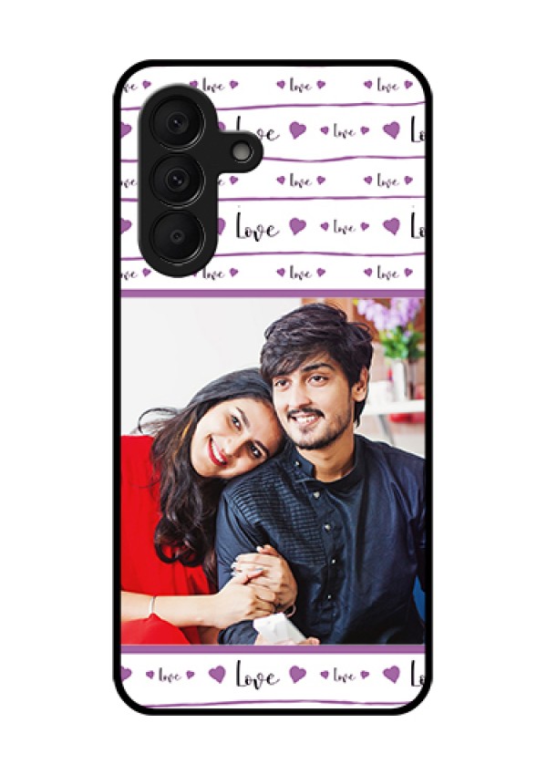 Samsung Galaxy A27 5G Custom Glass Phone Case - Couples Heart Design