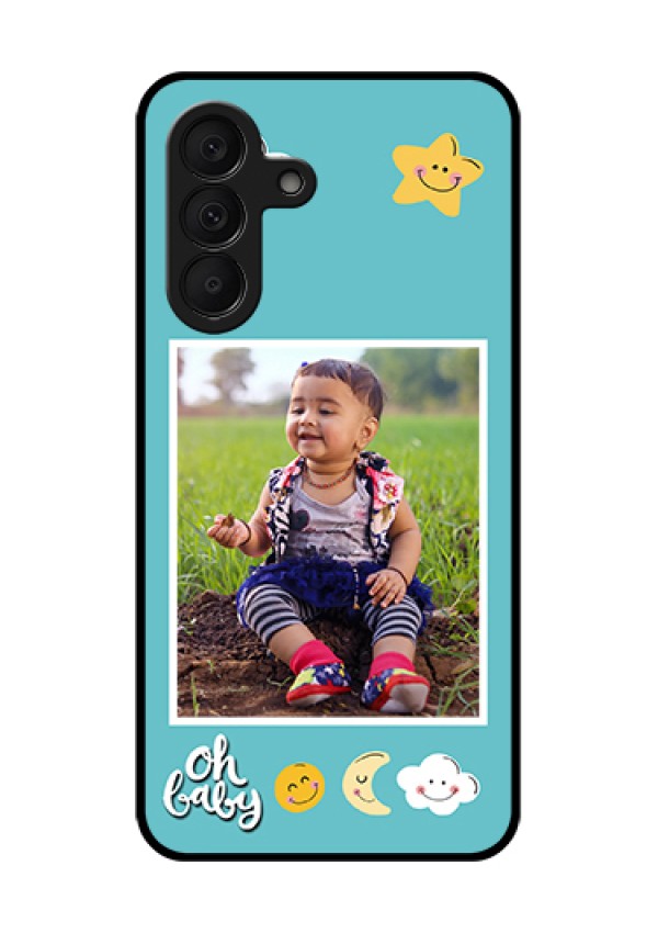 Samsung Galaxy A27 5G Custom Glass Phone Case - Smiley Kids Stars Design