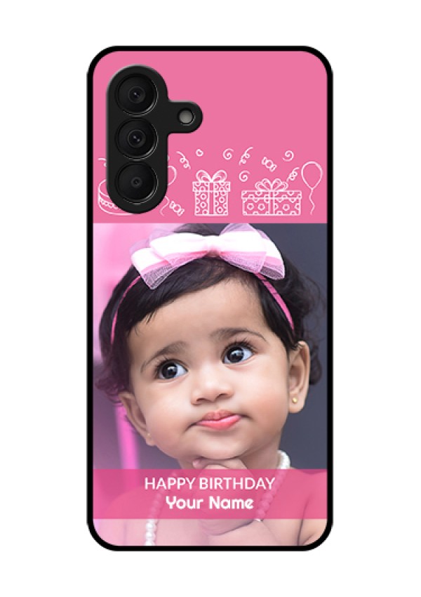 Samsung Galaxy A27 5G Custom Glass Phone Case - With Birthday Line Art Design