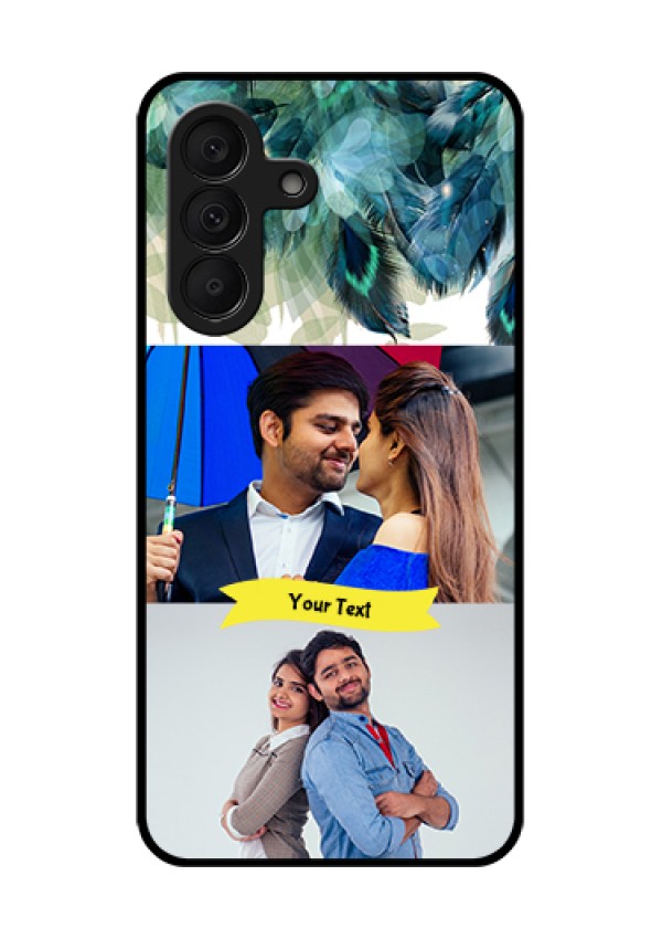 Samsung Galaxy A27 5G Custom Glass Phone Case - Image With Boho Peacock Feather Design