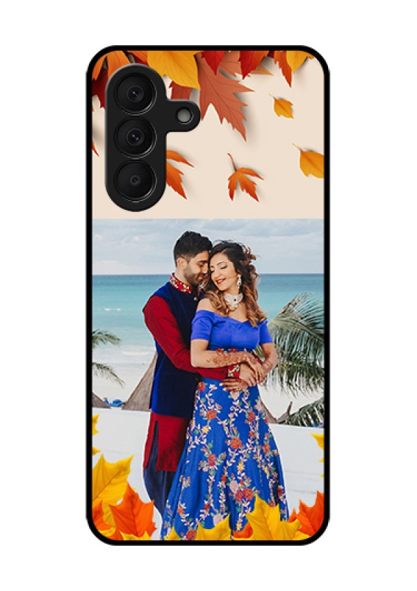 Samsung Galaxy A27 5G Custom Glass Phone Case - Autumn Maple Leaves Design