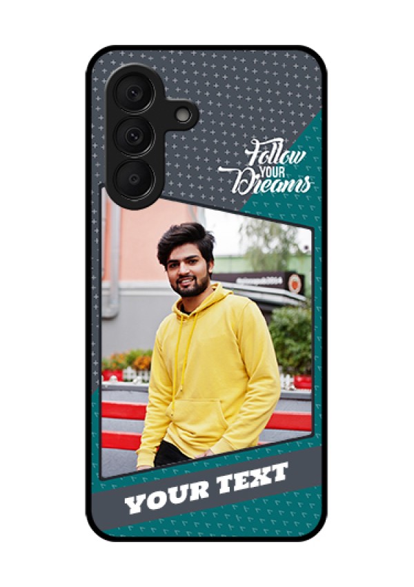 Samsung Galaxy A27 5G Custom Glass Phone Case - Background Pattern Design With Quote