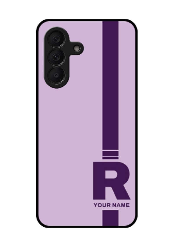 Samsung Galaxy A27 5G Custom Glass Phone Case - Simple Dual Tone Stripe With Name Design