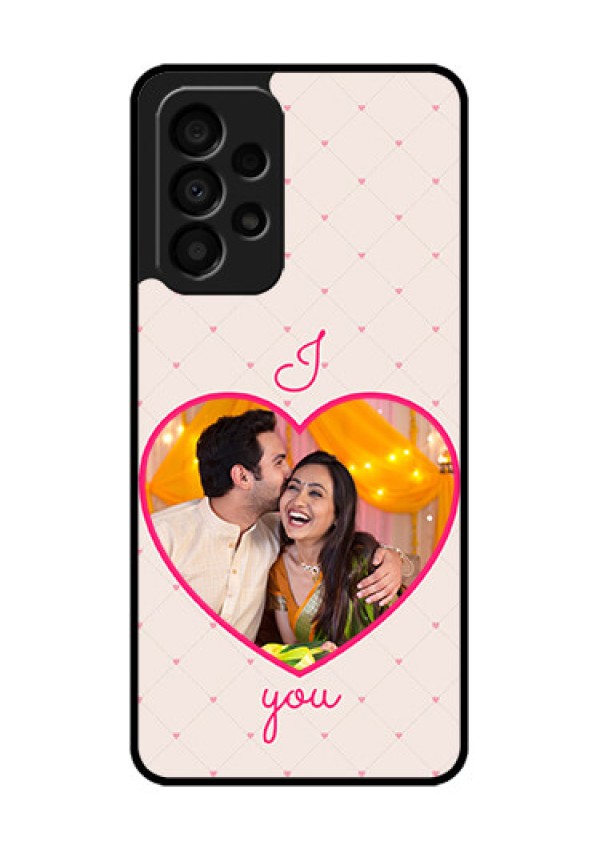 Galaxy A33 5G Custom Glass Mobile Case - Heart Shape Design