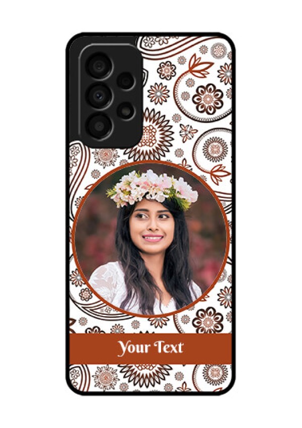 Galaxy A33 5G Custom Glass Mobile Case - Abstract Flower Design