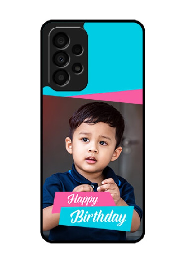 Galaxy A33 5G Personalized Glass Phone Case - Image Holder with 2 Color Design