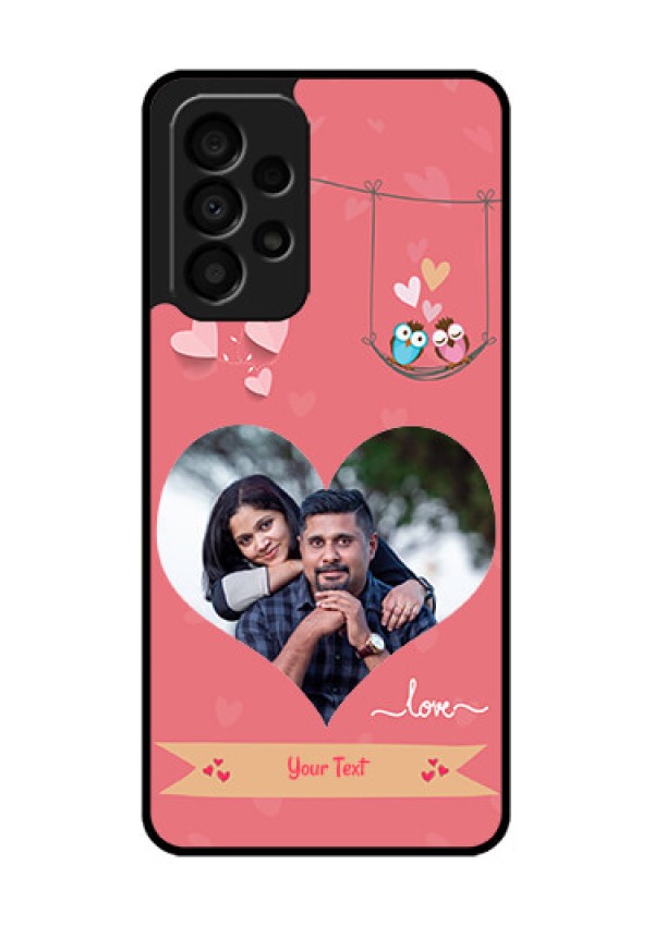 Galaxy A33 5G Personalized Glass Phone Case - Peach Color Love Design