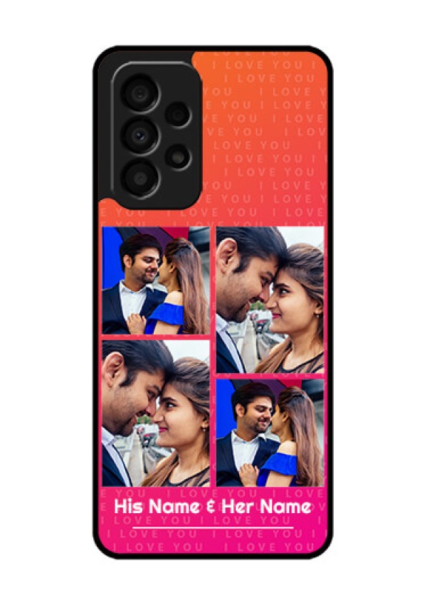 Galaxy A33 5G Custom Glass Phone Case - I Love You Pink Design