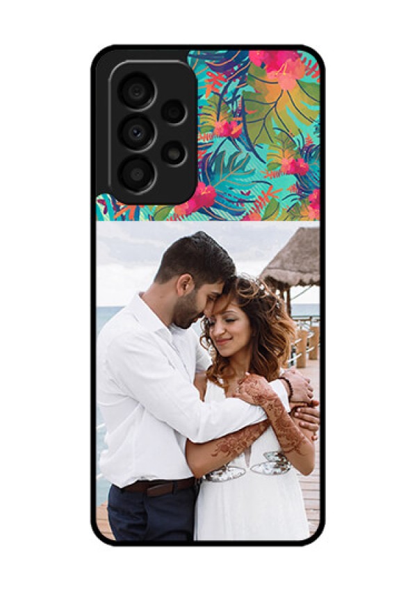 Galaxy A33 5G Photo Printing on Glass Case - Watercolor Floral Design
