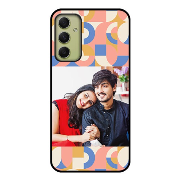 Galaxy A34 5G Photo Printing on Glass Case - Semi-circle Maze Pattern Design