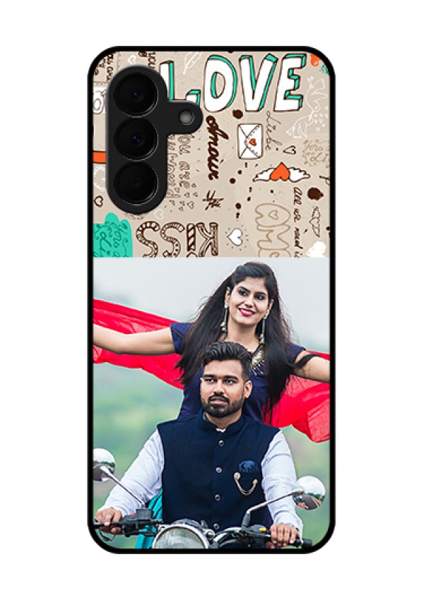 Samsung Galaxy A37 5G Custom Glass Phone Case - Love Doodle Pattern