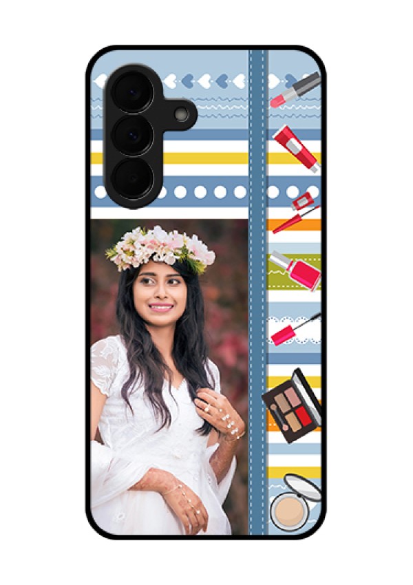 Samsung Galaxy A37 5G Custom Glass Phone Case - Makeup Icons Design