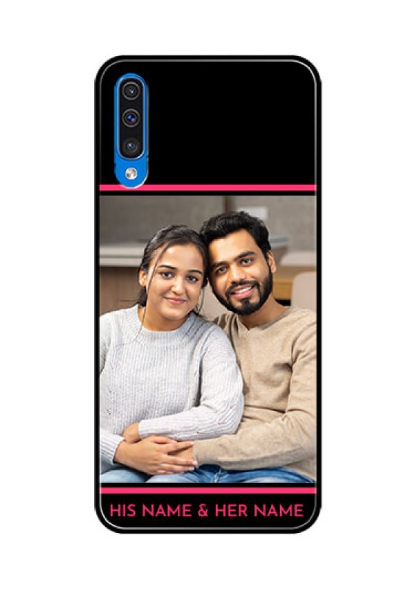 Samsung Galaxy A50 Custom Glass Mobile Case  - with Add Text Design