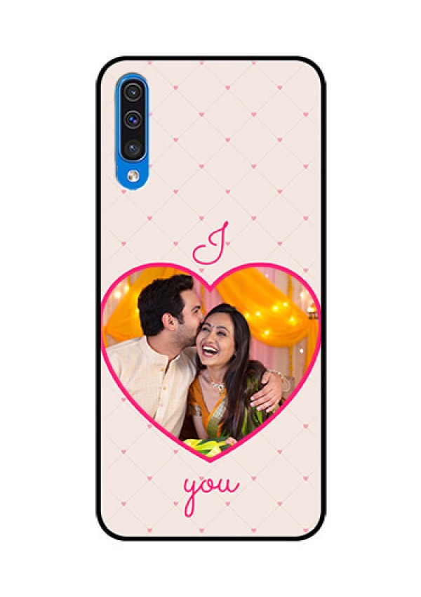 Samsung Galaxy A50 Custom Glass Mobile Case  - Heart Shape Design
