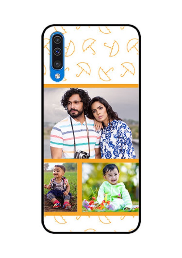 Samsung Galaxy A50 Custom Glass Mobile Case  - Yellow Pattern Design
