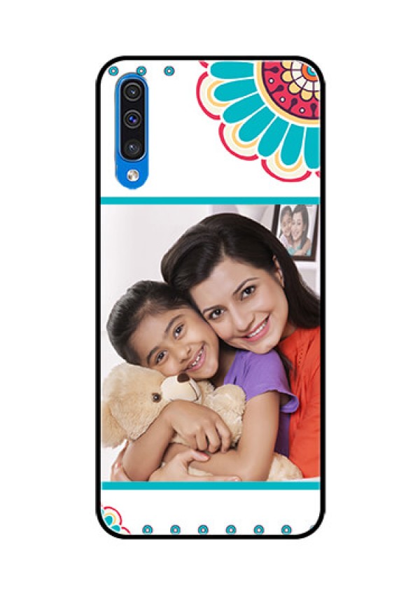 Samsung Galaxy A50 Custom Glass Phone Case  - Flower Design