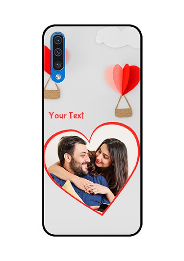 Samsung Galaxy A50 Custom Glass Mobile Case  - Parachute Love Design