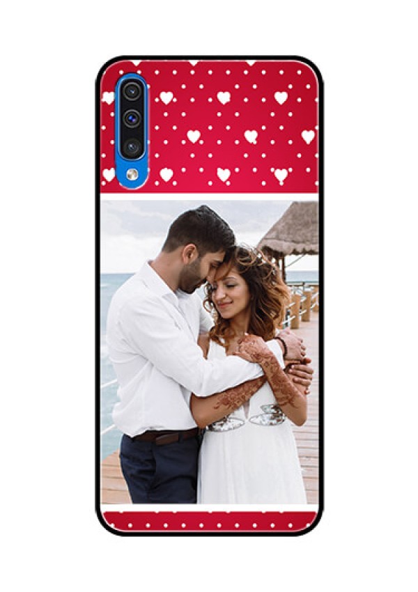 Samsung Galaxy A50 Photo Printing on Glass Case  - Hearts Mobile Case Design