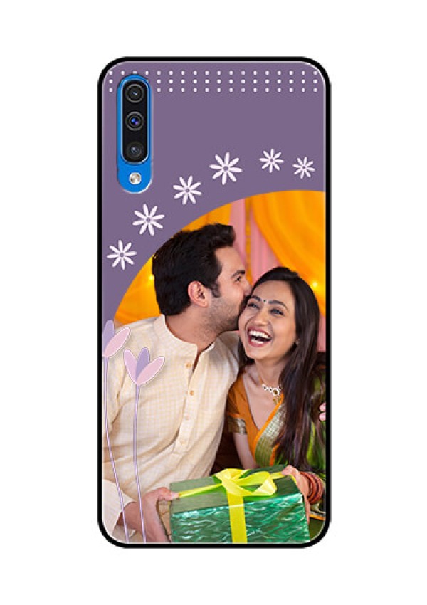 Samsung Galaxy A50 Custom Glass Mobile Case  - Lavender flowers design 