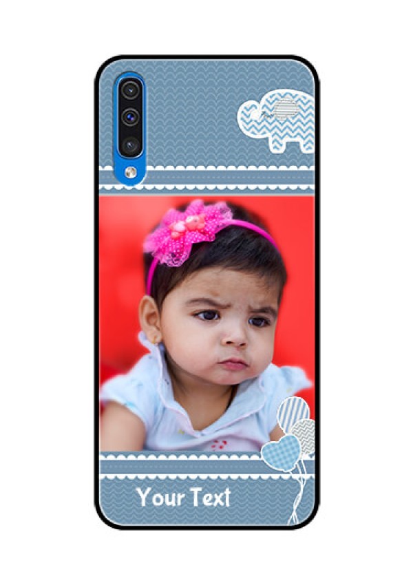 Samsung Galaxy A50 Photo Printing on Glass Case  - with Kids Pattern Design