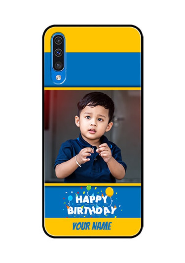 Samsung Galaxy A50 Custom Glass Mobile Case  - Birthday Wishes Design