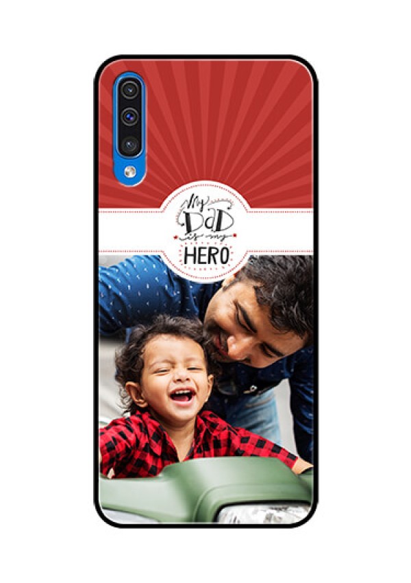 Samsung Galaxy A50 Photo Printing on Glass Case  - My Dad Hero Design