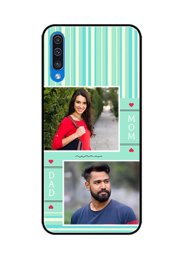 Samsung Galaxy A50 Custom Glass Phone Case  - Mom & Dad Pic Design
