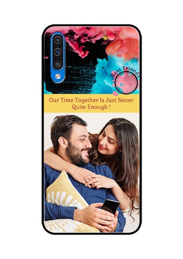Samsung Galaxy A50 Custom Glass Mobile Case  - Quote with Acrylic Painting Design