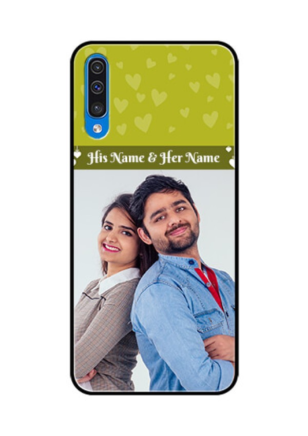 Samsung Galaxy A50 Custom Glass Phone Case  - You & Me Heart Design