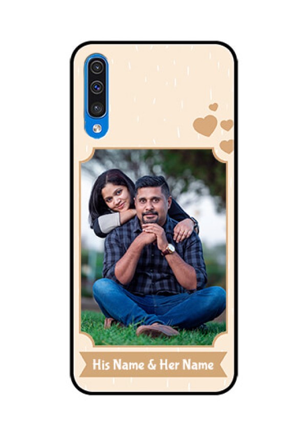 Samsung Galaxy A50 Custom Glass Phone Case  - with confetti love design 