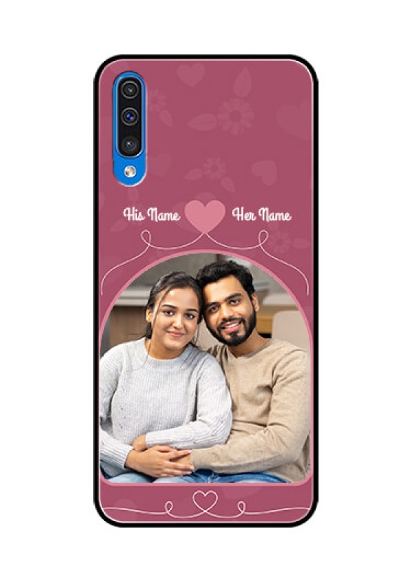 Samsung Galaxy A50 Photo Printing on Glass Case  - Love Floral Design