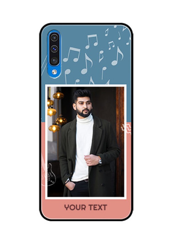 Samsung Galaxy A50 Photo Printing on Glass Case  - with Color Musical Note Design