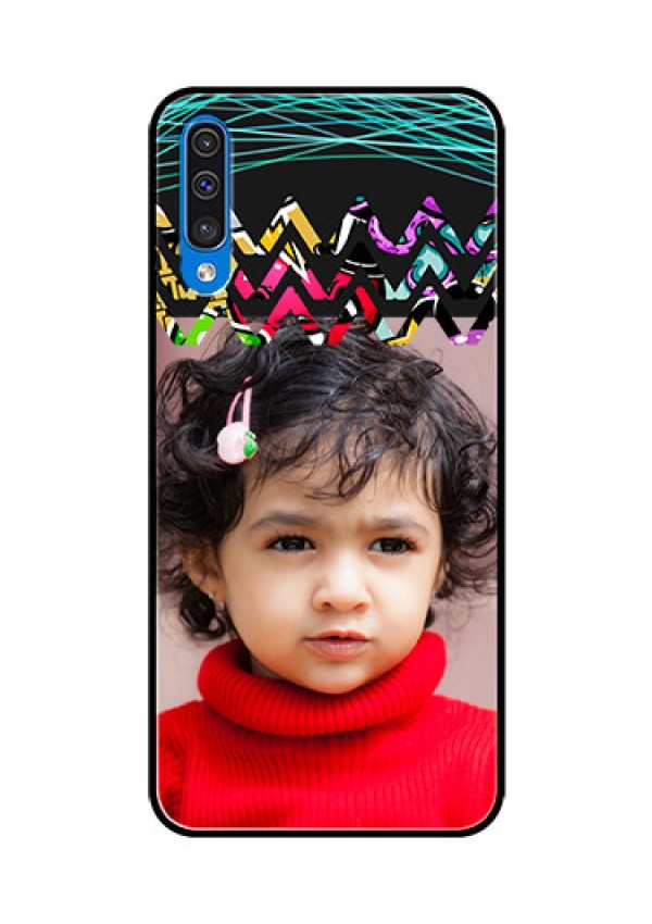 Samsung Galaxy A50 Personalized Glass Phone Case  - Neon Abstract Design