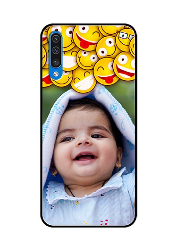 Samsung Galaxy A50 Custom Glass Mobile Case  - with Smiley Emoji Design