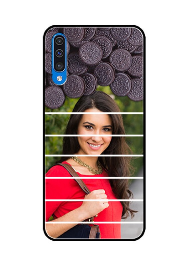 Samsung Galaxy A50 Custom Glass Phone Case  - with Oreo Biscuit Design