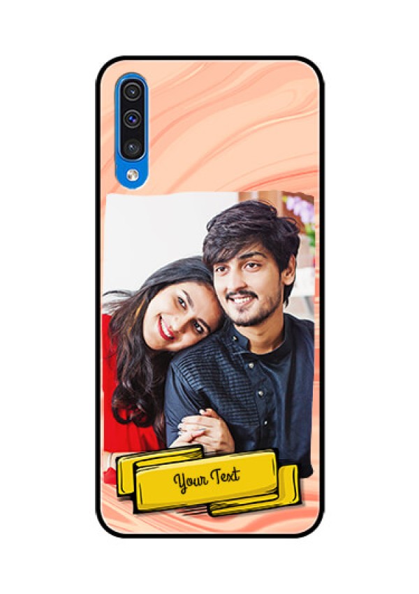 Samsung Galaxy A50 Personalized Glass Phone Case  - Marble Texture Design