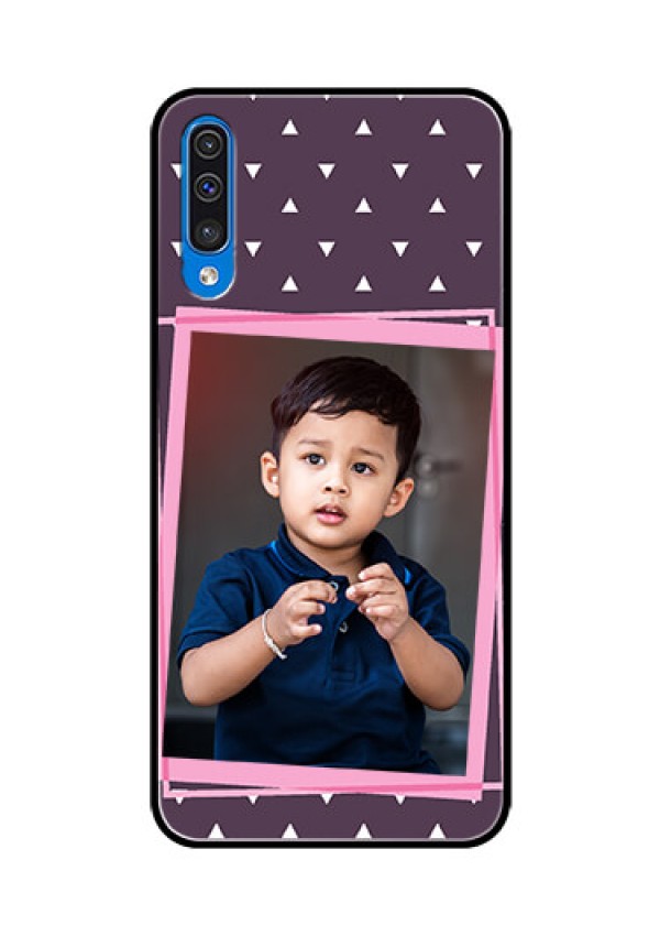 Samsung Galaxy A50 Custom Glass Mobile Case  - Triangle Pattern Dotted Design